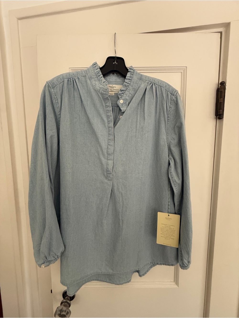 Trovata Light Blue Denim Button-Down Shirt nwt